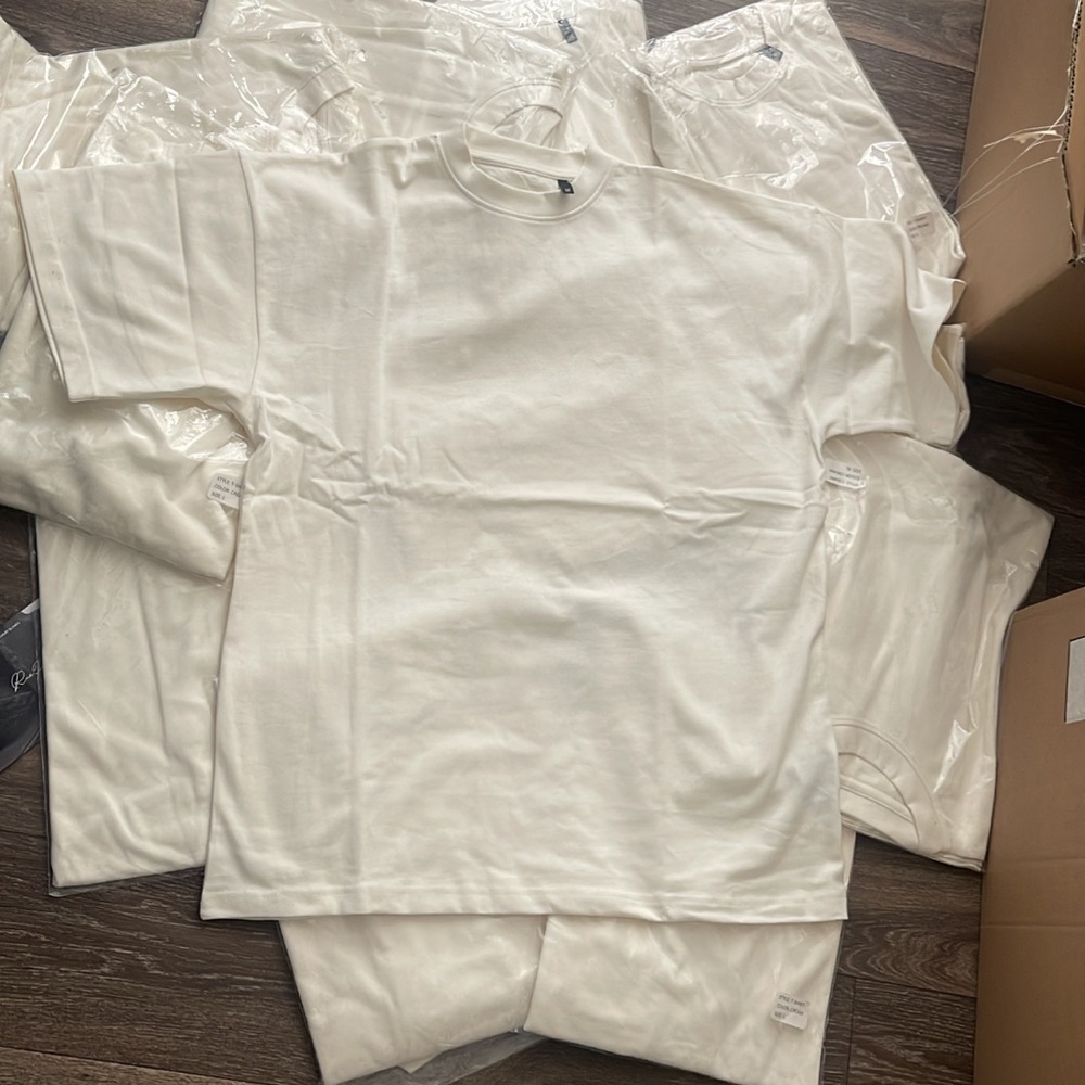 Designer luxury blank crème t shirts